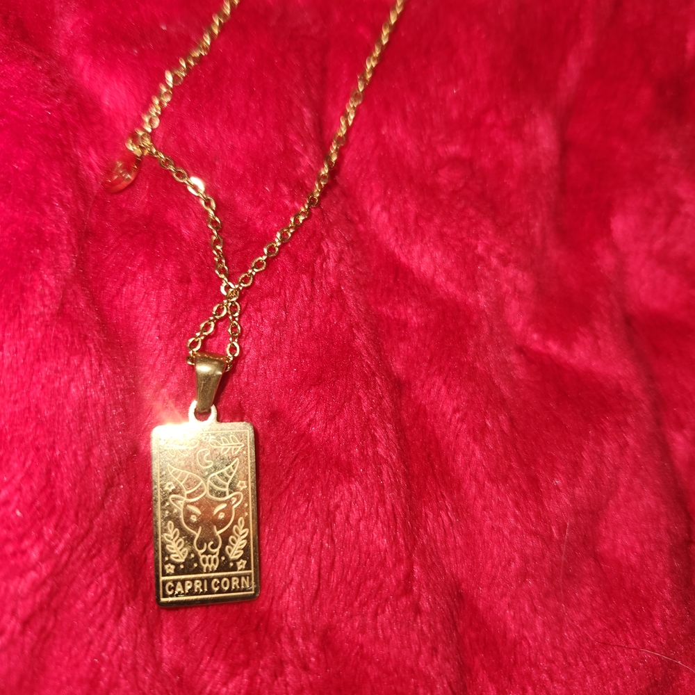 Gold Capricorn Pendant Necklace